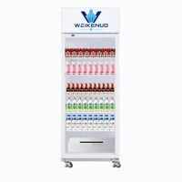 Réfrigérateur vertical de présentation haut de gamme à refroidissement par ventilateur, porte simple, sans givre, pour boissons, avec porte vitrée chauffante anti-buée