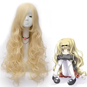 Wholesale Shugo Chara Anime 80cm Long Curly Beige Mashiro Rima Wig Cosplay Synthetic Heat Resistant Hair Wigs