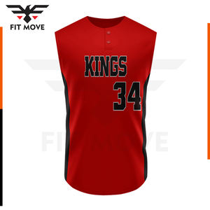 Camiseta de béisbol sin mangas con diseño personalizado de alta calidad, ropa deportiva de béisbol y Softball con sublimación, venta al por mayor - Product Image 2