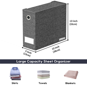 Organizadores de sábanas plegables con asa etiquetada y cremallera, cartón de tela para ahorrar espacio para sábanas tamaño Queen/<span class=keywords><strong>King</strong></span> - Product Image 2