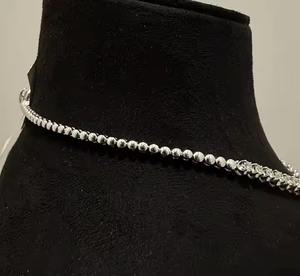 Elegante collar de diamantes de tenis en oro macizo de 14K 18K, joyería de lujo atemporal de una sola línea - Product Image 5