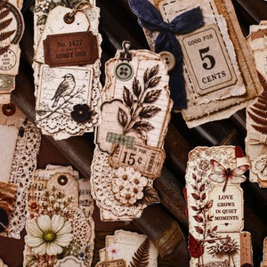 16 autocollants par paquet, série vintage laminée, matériaux décoratifs faits à la main, style rétro, pour bricolage - Product Image 2