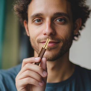 Inhalador Nasal de Aceite Esencial Astofli de Acero Inoxidable Plateado con Madera, Sin Humo, Ayuda para Dejar de Fumar, Sin Vapor - Product Image 3