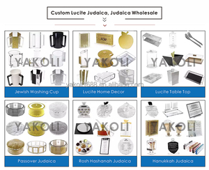 Vaso per il Miele Sospeso in Acrilico Trasparente Personalizzato con Scritte a Specchio per Rosh Hashanah - Product Image 6