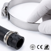Abrazadera de Manguera de Alto Torque con Engranaje Helicoidal de Acero Inoxidable SUS 201, Estilo Americano, Ranurada, para Cosechadoras, Cultivadoras y Reparaciones Mecánicas