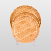 Assiettes empilables légères au design personnalisé, imitation grain de bambou, assiettes rondes en mélamine empilables multi-tailles