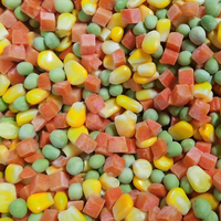 Prix de gros pour légumes surgelés mélangés, y compris des dés de carottes, des grains de maïs, des haricots verts, des haricots de soja, approvisionnement en vrac pour les restaurants