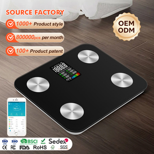 Yüksek kaliteli kapalı ev akıllı cam üst VA ekran renkli ekran elektronik dijital vücut tartı mavi diş fonksiyonu ile - Product Image 1