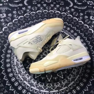 Baskets de basketball montantes de haute qualité, style 4s, couleur beige <span class=keywords><strong>voile</strong></span>, en daim et maille respirante, couleur crème, chaussures de sport décontractées pour hommes - Product Image 5