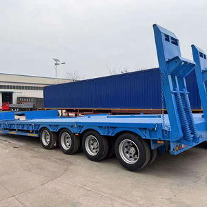 Semirremolque de Plataforma Baja de 3 Ejes, Plataforma Plana de Acero Q345, Remolque de Transporte de Maquinaria para Transporte de Excavadoras - Product Image 1