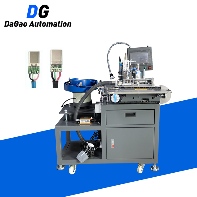 Vibratory Bowl Feeder Semi Automatic Soldering Machine Wire Welding Data Cable USB Soldering Machine