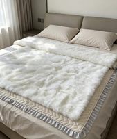 Peau de mouton véritable à poils longs en gros, 2m*2m, fourrure super douce et moelleuse pour la décoration intérieure de luxe