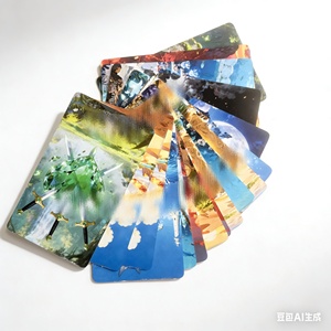 Jeu de cartes de tarot personnalisé <span class=keywords><strong>avec</strong></span> feuille holographique |   Cartes de tarot imprimées de qualité supérieure <span class=keywords><strong>avec</strong></span> un design arrière arc-en-ciel pour la divination et les cadeaux - Product Image 1