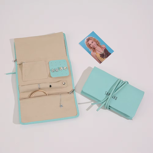 Pochette de rangement pour bijoux personnalisée en velours, portable, rectangulaire, moderne et élégante, 18*38cm, avec fermeture à nouer, accessoires quotidiens EQ EQ2343 - Product Image 2