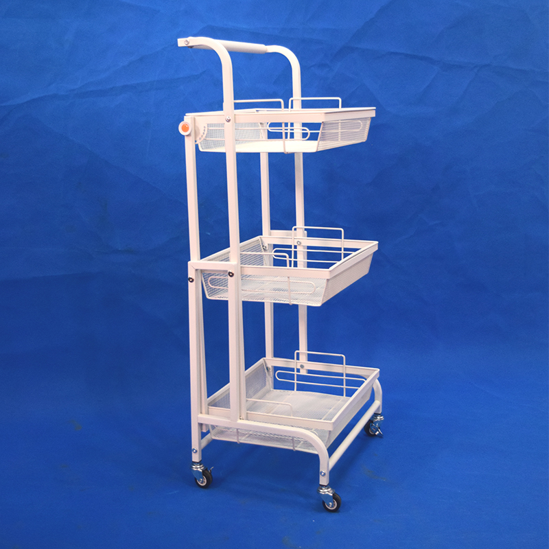 adjustable angle position mesh basket storage holder foldable home organization utility trolley