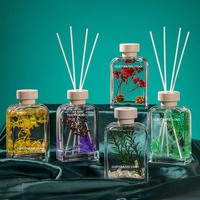 Diffuseur de parfum pour la maison Relaxlines, flacons en verre de 100 ml et 200 ml, diffuseur de parfum sans flamme, fleurs séchées décoratives
