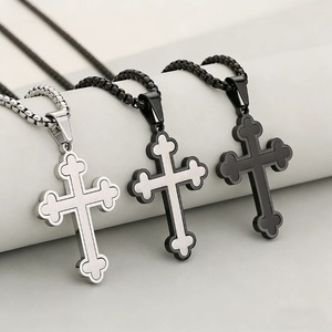 Pendentif Croix en Acier Inoxydable Plaqué Or 18K Anti-ternissement de Qualité Supérieure, Étanche et Anti-rouille, Collier Religieux, Bijou Minimaliste - Product Image 2