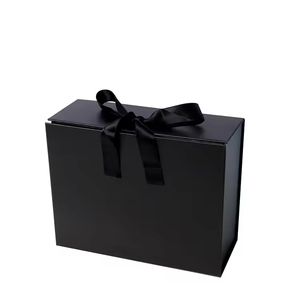 Luxury Black <b>Book</b>-Shaped Rigid Cardboard Foldable Gift <b>Box</b> Custom Paper Clamshell - Product Image 3