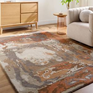 Tapis rectangulaire Kavita à motifs floraux en polyester polaire résistant aux taches pour la décoration intérieure - Product Image 4