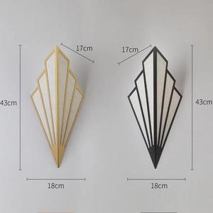 Lusso nordico semplice muro luce creativa a forma di ventaglio corpo in ferro a LED <span class=keywords><strong>per</strong></span> Hotel corridoio portico camera da letto - Product Image 6