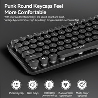 Milk Tea Multiple Color Slim Cute Round Button Mechanical Gaming Waterproof Wireless for Keyboard Mouse Combos