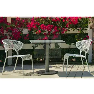 Modern Indoor Outdoor Modern Restaurant Patio Coffee Leisure Cafe Bistro Metal Chair Garden Stackable Dining Chair