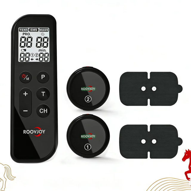 Wireless TENS EMS Massager with Remote Control-Reusable Electrode Pads for Pain Relief