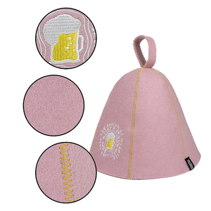 Un cappello da sauna in pura lana rosa cipria che racconta <span class=keywords><strong>la</strong></span> verità su ciò che accade dopo che il vapore si è calmato - Product Image 2