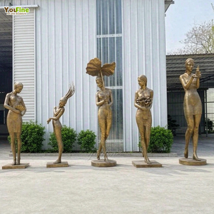 Decoración de Jardín al Aire Libre, Escultura de Bronce de Mujer <span class=keywords><strong>Bailarina</strong></span>, Fuente de <span class=keywords><strong>Agua</strong></span>, Estatua - Product Image 1