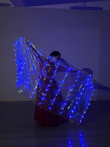 Nuovo velo luminoso a tinta unita per adulti |   Ali per Danza del Ventre/Danza Orientale Flamenco, Accessorio per Costumi e Abbigliamento da Spettacolo - Product Image 1