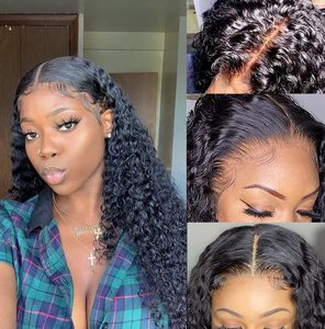 XBL 13x4 blanchi pré plumé perruque Jerry <span class=keywords><strong>bouclés</strong></span> court Pixie Cut 4X4 dentelle fermeture perruque côté écarté perruque de <span class=keywords><strong>cheveux</strong></span> humains <span class=keywords><strong>pour</strong></span> les femmes noires - Product Image 6