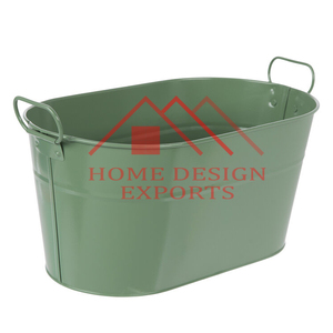 Seau en métal de couleur blanche pour la maison et le jardin, grand seau à glace en métal de haute qualité avec poignée en métal pour les fêtes - Product Image 3