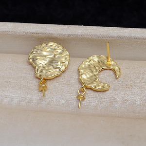 Boucles d'oreilles baroques en argent S925 avec corps en jade féminin façonné, cheveux, perle déformée 9-17, bijoux DIY, accessoires 4116 - Product Image 3