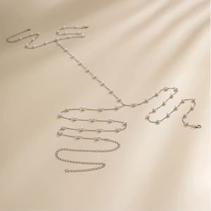 Bijoux de corps sexy pour femmes Chaînes de corps de bikini en laiton avec perles Chaîne de <span class=keywords><strong>ventre</strong></span> pour le <span class=keywords><strong>cou</strong></span> et la taille - Product Image 6
