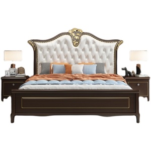 Letto Matrimoniale Personalizzato in Pelle Stile <span class=keywords><strong>Principessa</strong></span> Europeo per Camera da Letto Padronale da 2 e 2,2 Metri Letto Nuziale di Lusso Francese per Villa di Lusso - Product Image 2