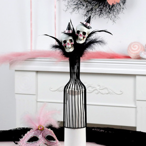 Hot Selling Halloween Feather Skeleton Pumpkin Branch Bouquet Creative Home Party Decoration - Product Image 4