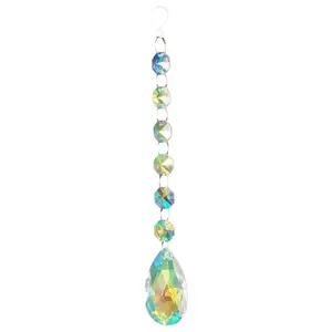 Atacado pendurado ametista cristal lua e estrelas sol coletor sinos de vento ouro latão vidro suncatchers para decoração de janela