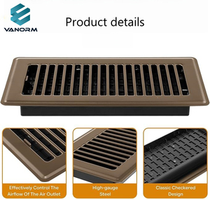 4 "X 10" marrone registro pavimento-Heavy Duty calpestabile bocchette di ventilazione facile regolazione aria aletta aletta per la casa - Product Image 3