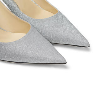 Décolleté con tacco basso glitterato lucido <span class=keywords><strong>tacchi</strong></span> per feste e matrimoni per donna e donna scarpe con punta a punta argento - Product Image 3