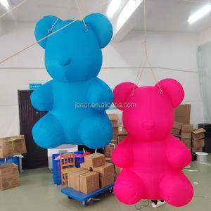 Appeso illuminazione a LED carino gonfiabile orso gommoso decorazione festa di natale colorato modello di orso gonfiabile - Product Image 1