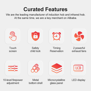 Table de cuisson à induction électrique double brûleur, tactile, en acier inoxydable, design étanche, installation encastrée, 2000-2999W, garantie 1 an, hôtel - Product Image 2