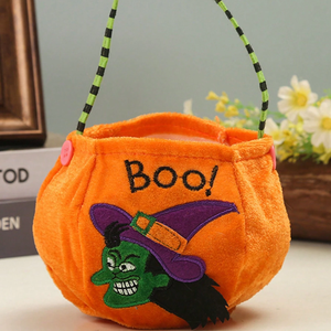 万圣节天鹅绒糖果包便携可爱南瓜包儿童节日礼品糖果包鬼节道具用品 - Product Image 4
