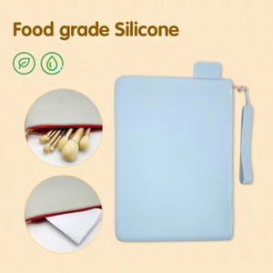 Pochette longue portable en silicone avec fermeture éclair, multi-usages, pour ranger l'argent, les cartes d'identité, les pinceaux de maquillage et les essentiels quotidiens - Product Image 6