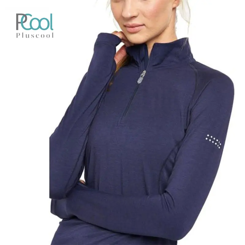 Wholesale Cheap Women Slim Fit Breathable Sports Wear for Ladies Yoga Jackets with Half Zip Top