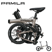Vélo électrique pliable mini tri-pliant en acier chromoly léger de haute qualité Pamila Q1 36V 7Ah 250W 80km 25km/h avec frein hydraulique 20 pouces