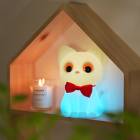 Kitty Silicone bébé pépinière enfants chambre Silicone veilleuse enfants Silicone veilleuse Rechargeable mignon chat sommeil lampe