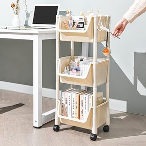 Nhựa lưu trữ chủ Kệ tổ chức giỏ Stackable đa lớp lưu trữ Kệ góc xe đẩy với xoay bánh xe có thể tháo rời - Product Image 5