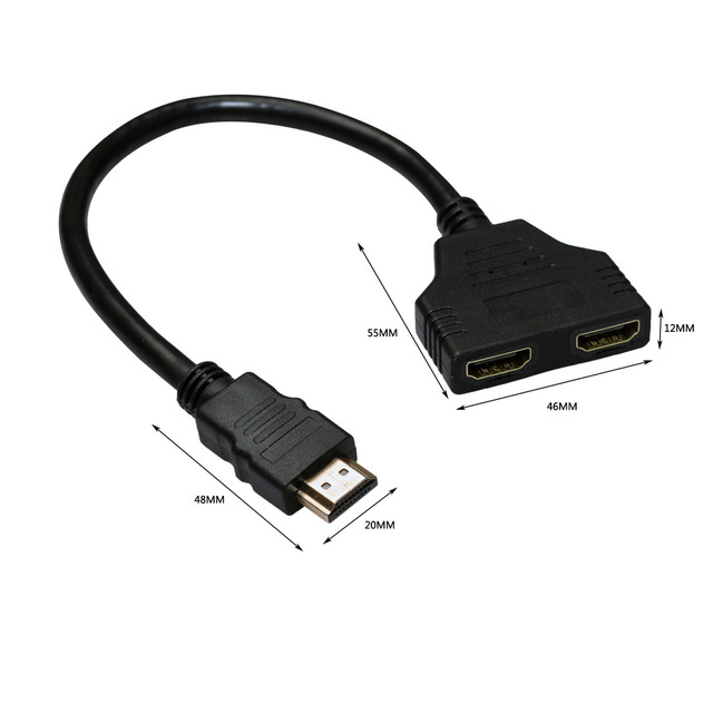 0.3m Gold-plated 3D 1080P HDMI 1.4 Cable, One Male to Two Female HDMI Cable, a Splitter Instrument Accessory