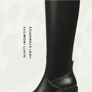 Botas Altas de Mujer Talla Grande 47, Punta Redonda, Tacón Grueso, Ajuste Ancho, Suela de Goma para Invierno, Botines Largos Sólidos Sin Cordones - Product Image 3