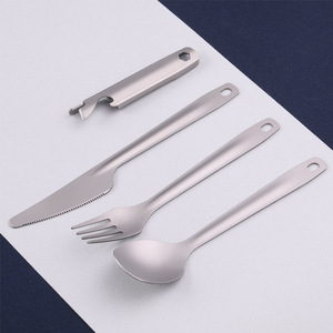 Rover Camel Factory – Ustensiles de camping et d'alpinisme ultralégers <span class=keywords><strong>4</strong></span>-en-1 en titane : cuillère, fourchette, couteau et ouvre-bouteille - Product Image 5